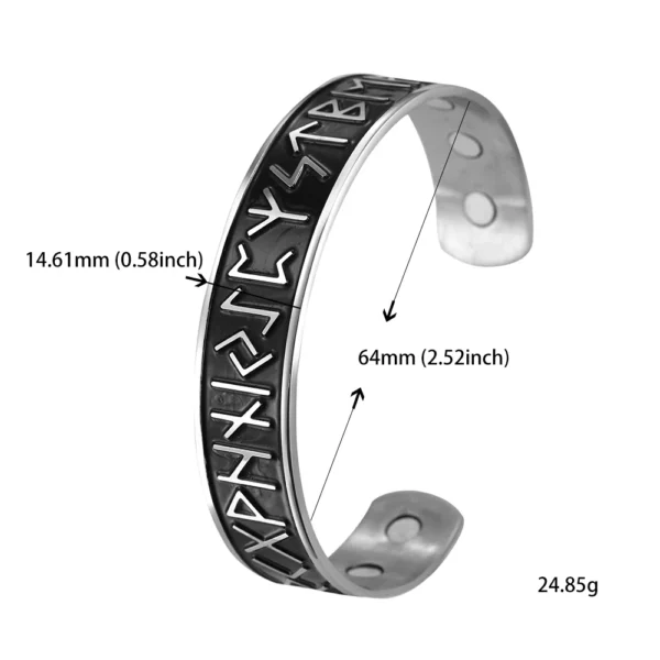 Teamer Stainless Steel Nordic Viking Runes Bangle Men Women Wicca Amulet Vintage Tree of Life Cuff Bracelet Jewelry Couple Gifts - Image 11