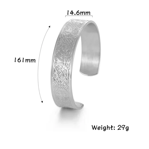 Teamer Stainless Steel Nordic Viking Runes Bangle Men Women Wicca Amulet Vintage Tree of Life Cuff Bracelet Jewelry Couple Gifts - Image 23