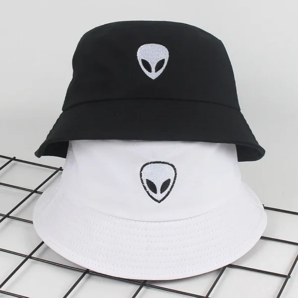 New Alien Foldable Bucket Hat Women Beach Sun Flat Hats Men Fisherman outdoor Hip Hop Cigarette Caps Boonie Gift - Image 2