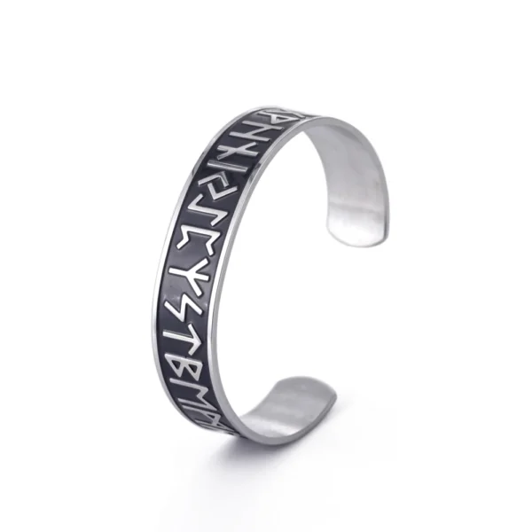 Teamer Stainless Steel Nordic Viking Runes Bangle Men Women Wicca Amulet Vintage Tree of Life Cuff Bracelet Jewelry Couple Gifts - Image 26