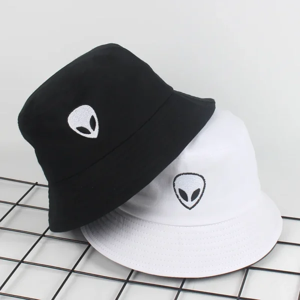 New Alien Foldable Bucket Hat Women Beach Sun Flat Hats Men Fisherman outdoor Hip Hop Cigarette Caps Boonie Gift