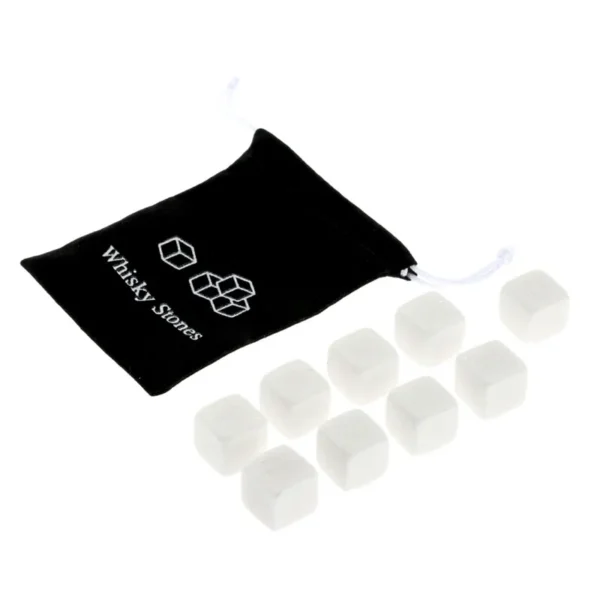 9 Pcs Whisky Ice Stones Wine Drinks Cooler Cubes Whiskey Rocks Granite Pouch Ice Cube Champagne - Image 5