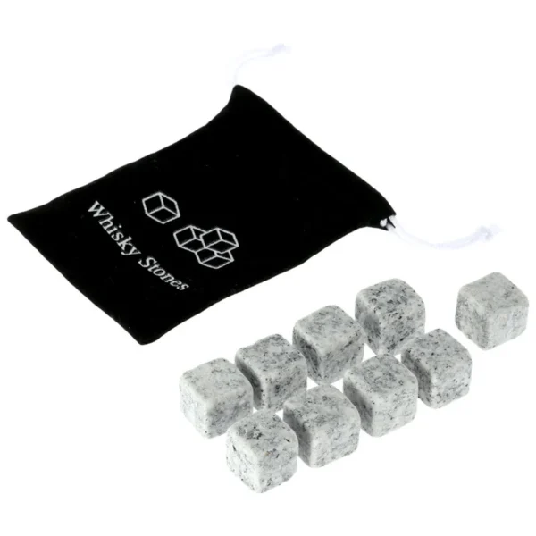 9 Pcs Whisky Ice Stones Wine Drinks Cooler Cubes Whiskey Rocks Granite Pouch Ice Cube Champagne - Image 6