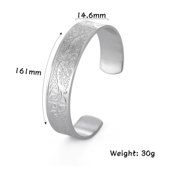 Teamer Stainless Steel Nordic Viking Runes Bangle Men Women Wicca Amulet Vintage Tree of Life Cuff Bracelet Jewelry Couple Gifts - Image 21