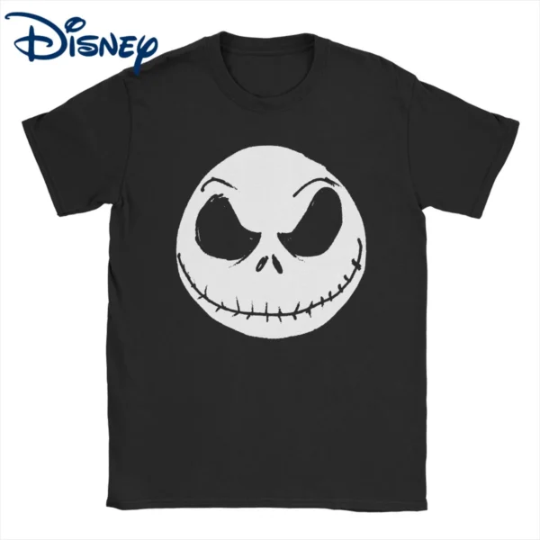 Disney The Nightmare Before Christmas T-Shirts Men Women's Pure Cotton T Shirt Jack Skellington Face Tee Shirt Plus Size Clothes