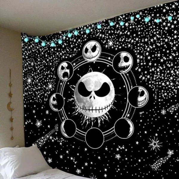 Nightmare Before Christmas Starry Sky Gift For Movie Lovers Tapestry Skin-Friendly Polyester Wall Decor 230x180cm