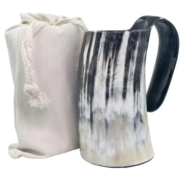 100% Natural Hand Made Ox Horn Mug Viking Drinking Mugs Beer Drinking Horn Coffee Mug-Food Grade&One Year Warranty